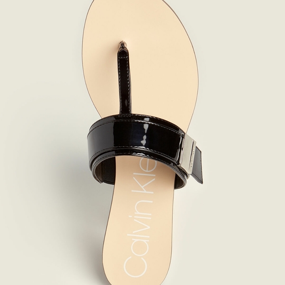 Calvin klein patent slide sandals - Picture 3 of 5